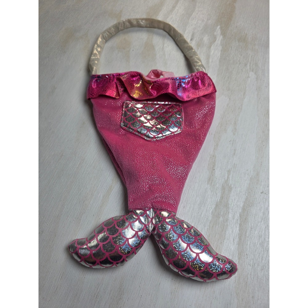 Shimmer Cove Pink Mermaid Tail Purse Metallic Silver Scale Costume Bag H14050